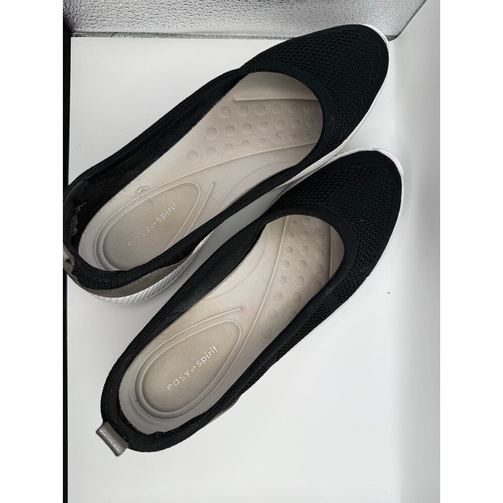 Easy Spirit Glitz 2 Skimmer Flats Black Knit Comfort Shoes